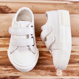Kinder-Leder-Turnschuhe mit Klettverschluss Big Star KK374055 Weiß 3
