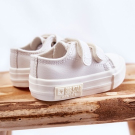 Kinder-Leder-Turnschuhe mit Klettverschluss Big Star KK374055 Weiß 4