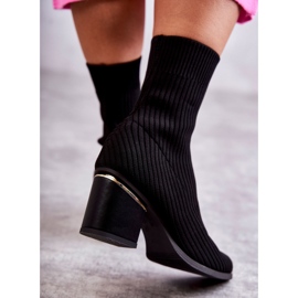 PS1 Damenstiefel mit elastischer Socke Schwarz Carmon 3