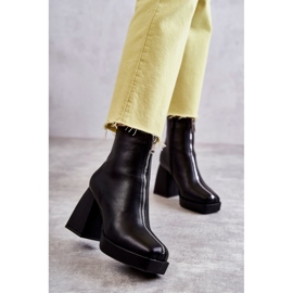 Damenstiefel auf klobigen Absätzen mit Reißverschluss Schwarz Carrera 1