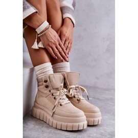 FG2 Bequeme Stiefel auf der beigefarbenen Sanchio-Plattform 1