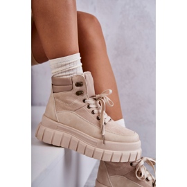 FG2 Bequeme Stiefel auf der beigefarbenen Sanchio-Plattform 2