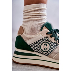 FB2 Modische Damen-Sportschuhe mit Keilabsatz Beige-Grün Aronne 2