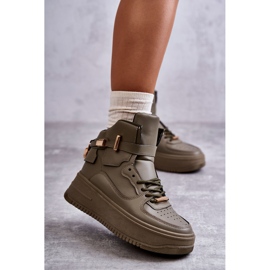 Hohe warme Sportschuhe für Damen Lexa Grün khaki 1