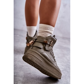 Hohe warme Sportschuhe für Damen Lexa Grün khaki 2