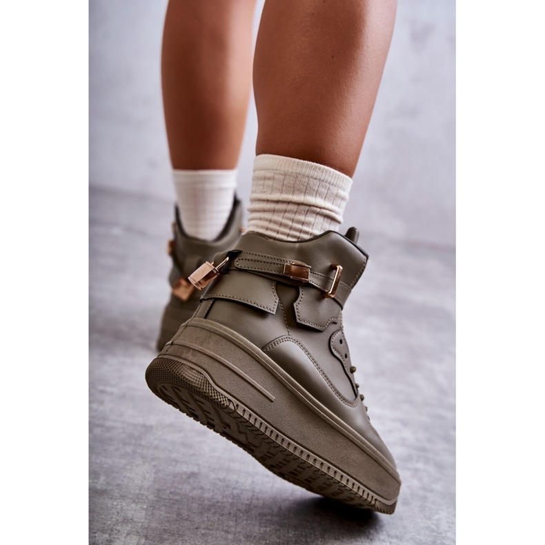 Hohe warme Sportschuhe für Damen Lexa Grün khaki 2