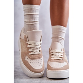 Niedrige Sportschuhe der Frauen auf der Plattform Beige Kyllie 2