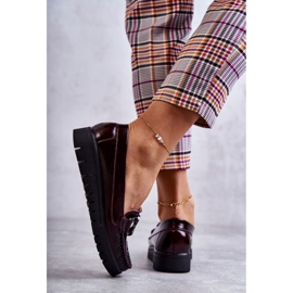 PL5 Damen-Lederschuhe auf der Venesia Burgunder-Plattform rot mehrfarbig 2