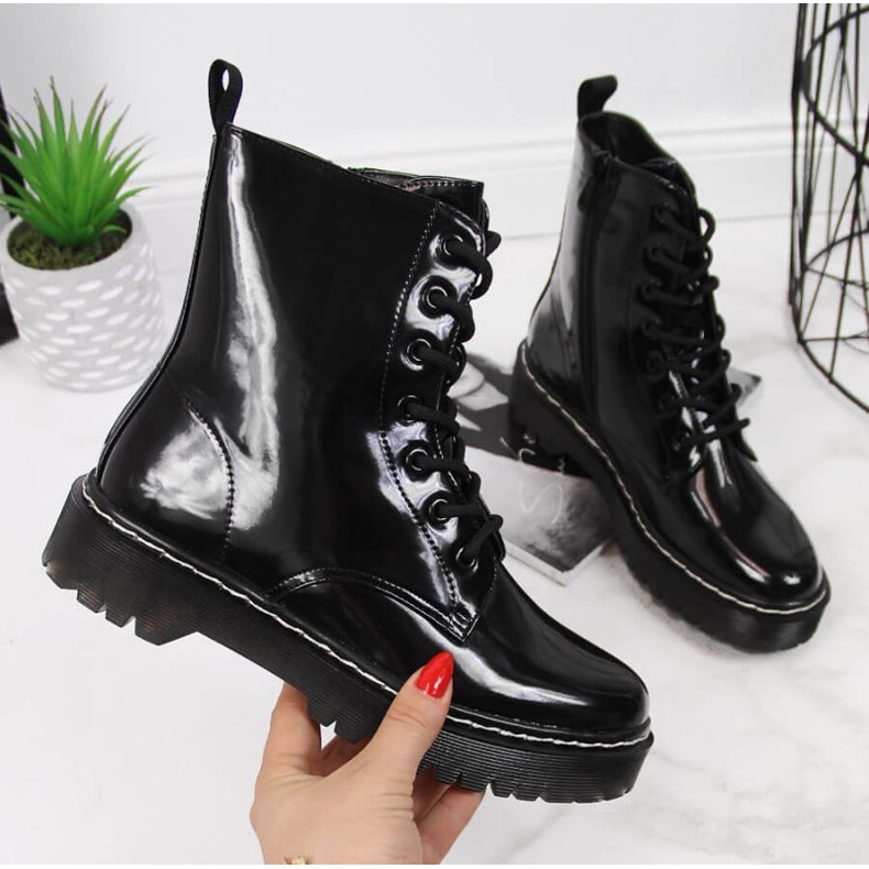 Warme Lackstiefel Vinceza W JAN55A schwarz 1