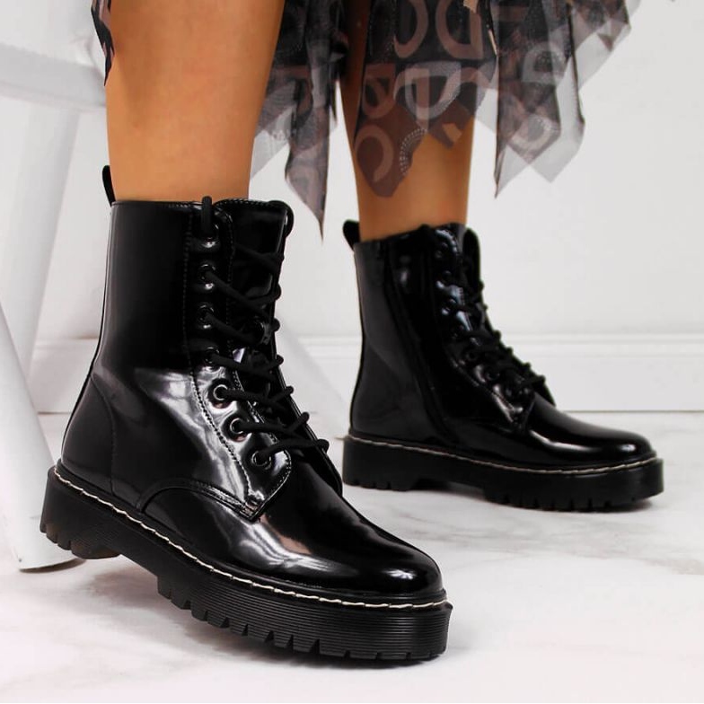 Warme Lackstiefel Vinceza W JAN55A schwarz 2