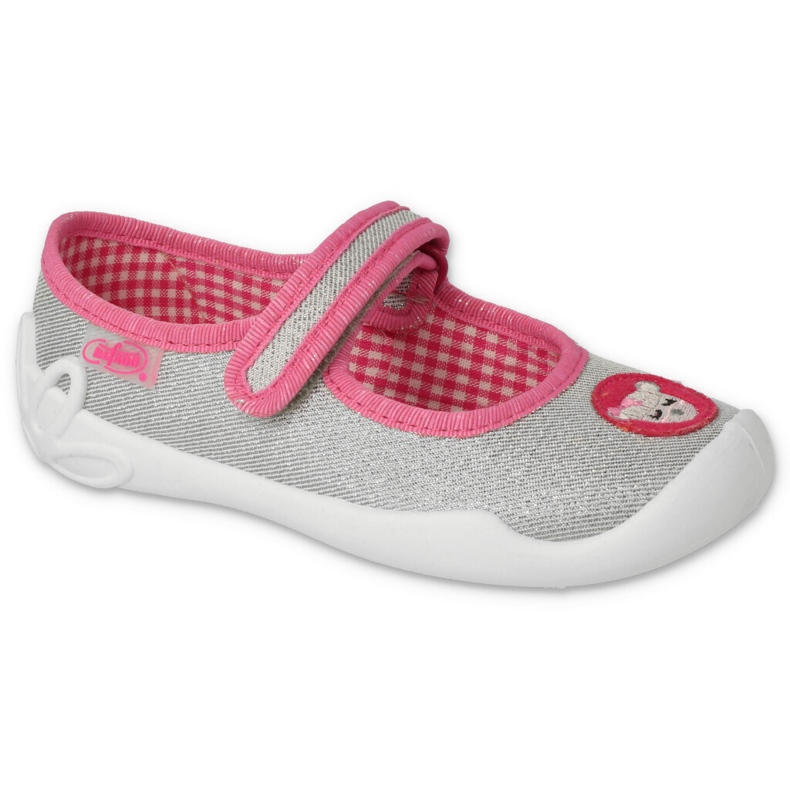 Befado Kinderschuhe mit Klettverschluss 114X501 Silber/Rosa 1