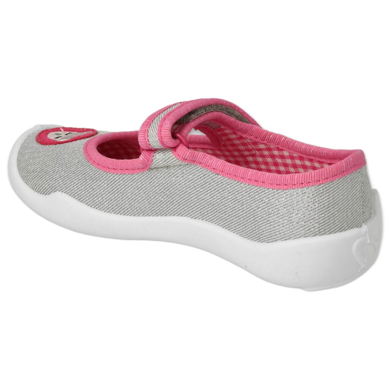 Befado Kinderschuhe mit Klettverschluss 114X501 Silber/Rosa 2