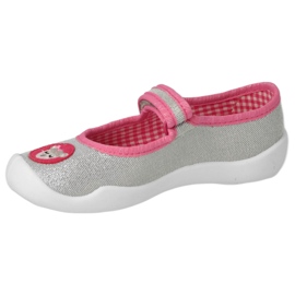 Befado Kinderschuhe mit Klettverschluss 114X501 Silber/Rosa 4