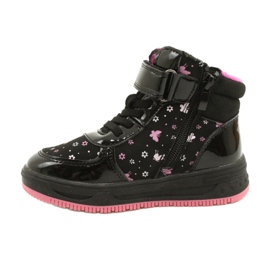 American Club American Boots Warme Stiefel XD66 Schwarz rosa 1