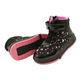 American Club American Boots Warme Stiefel XD66 Schwarz rosa 4