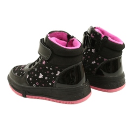 American Club American Boots Warme Stiefel XD66 Schwarz rosa 5