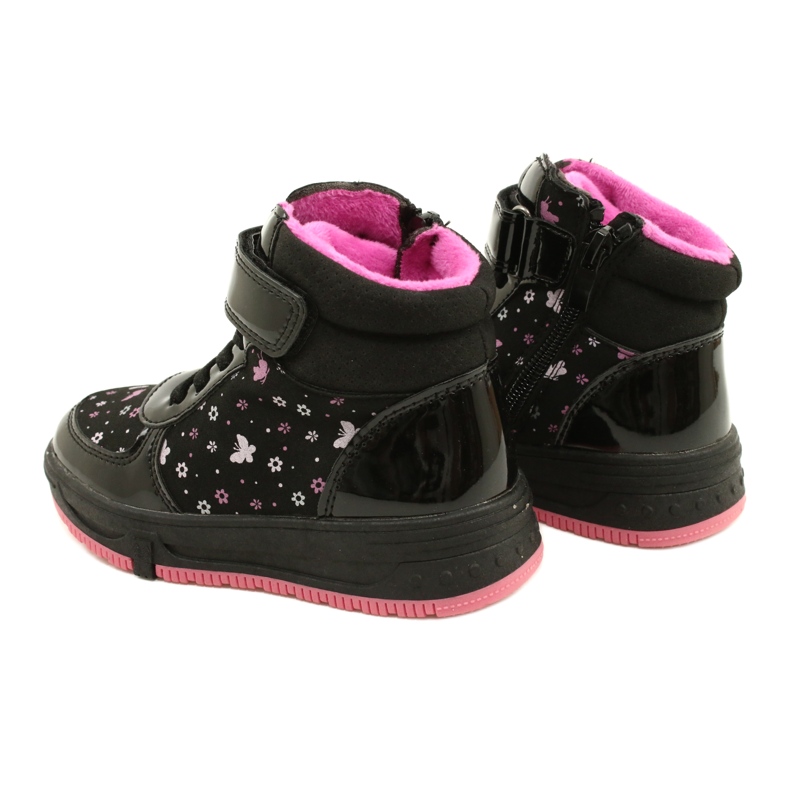 American Club American Boots Warme Stiefel XD66 Schwarz rosa 5