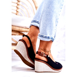 PS1 Bequeme Damensandalen mit Schnalle Schwarz Thallas 4