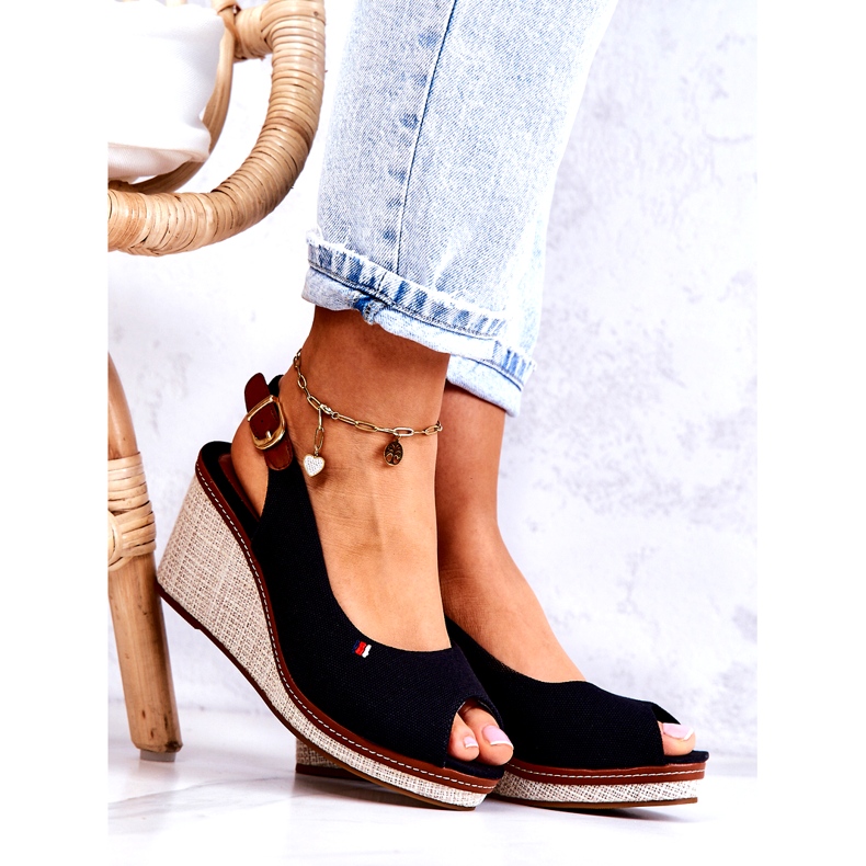 PS1 Bequeme Damensandalen mit Schnalle Schwarz Thallas 2