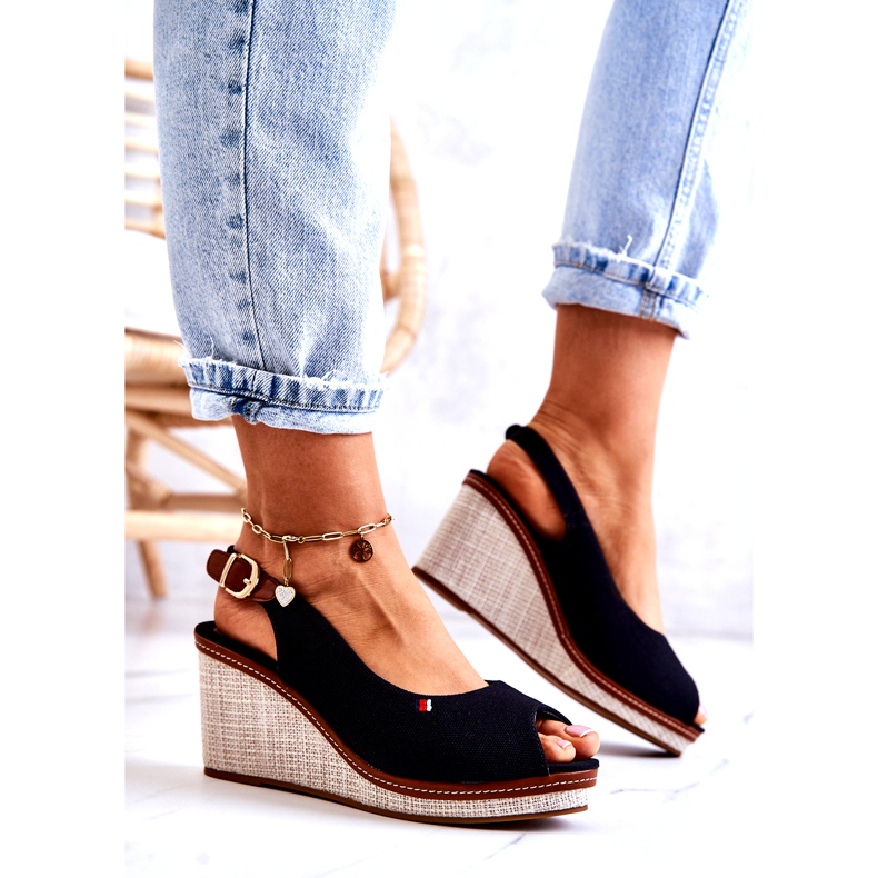 PS1 Bequeme Damensandalen mit Schnalle Schwarz Thallas 1