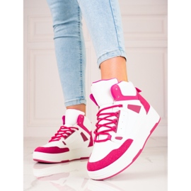 High-Top-Sneaker Shelovet für Damen in Weiß und Rosa 1