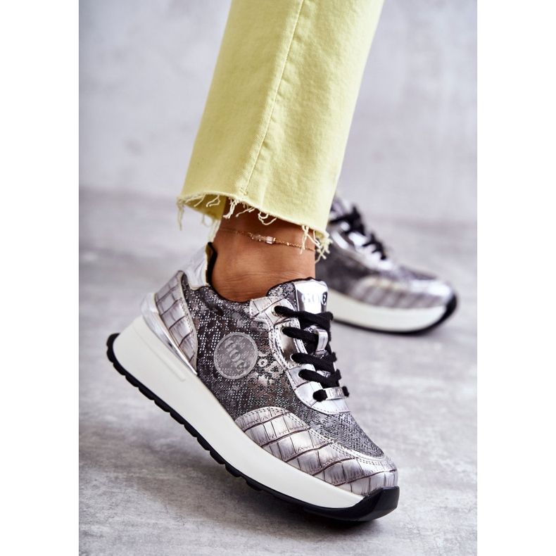 Sportschuhe für Damen auf Keilabsatz GOE KK2N4083 Silber silber- 1