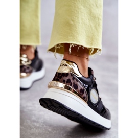 Damen Sportschuhe auf Keil GOE KK2N4085 Schwarz braun golden 2