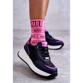 Sportschuhe für Damen auf Wedge GOE KK2N4081 Schwarz-Marineblau 1