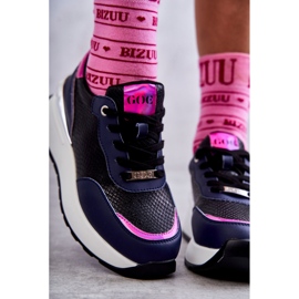 Sportschuhe für Damen auf Wedge GOE KK2N4081 Schwarz-Marineblau 2