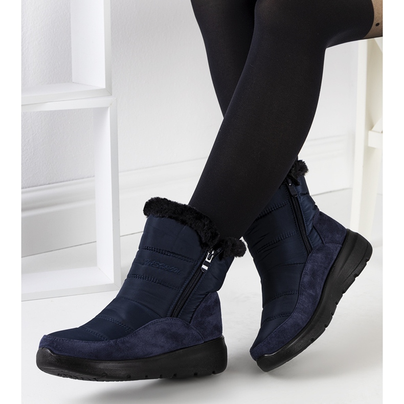 Azmarin marineblaue gesteppte Schneestiefel 1
