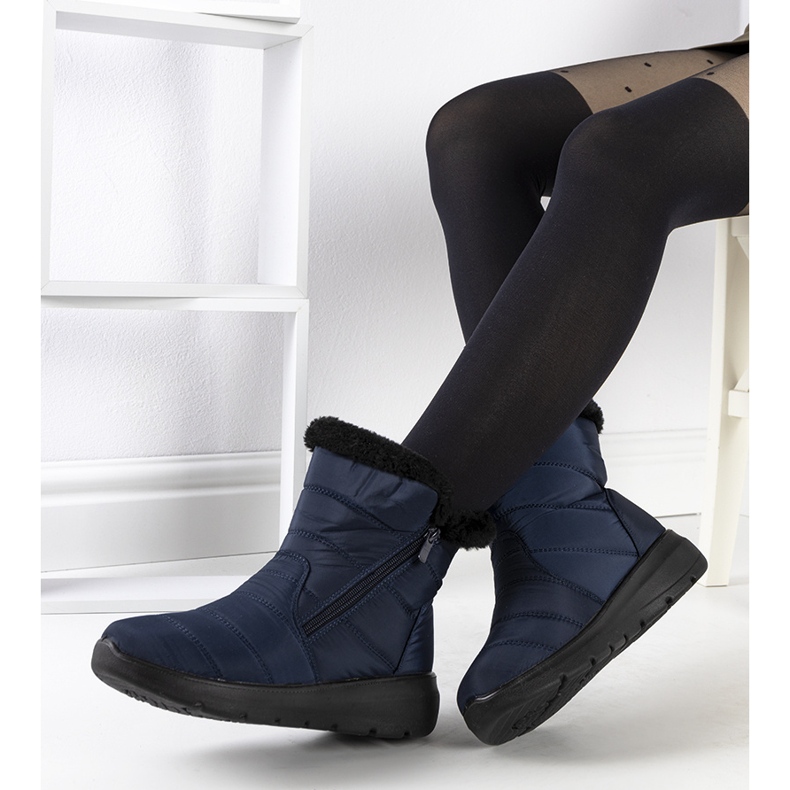 Marineblaue Steppstiefel von Blibrey 1