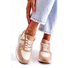 PG1 Gebundene klassische Damen Sportschuhe Beige Elenes 1