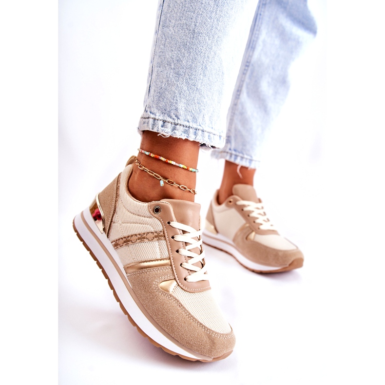 PG1 Gebundene klassische Damen Sportschuhe Beige Elenes 3