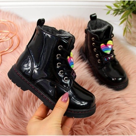 Schwarze Miss❤E-Stiefel für Mädchen, isoliert mit Schafwolle 2