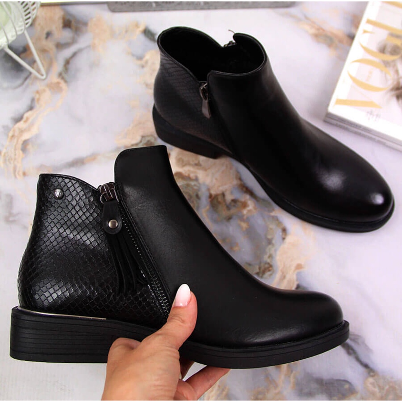 Damen Jodhpur Stiefel schwarz Schlangenhaut Vinceza 1