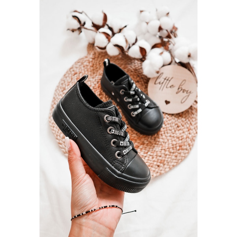 Kinder Ledersneaker Big Star KK374061 Schwarz 1