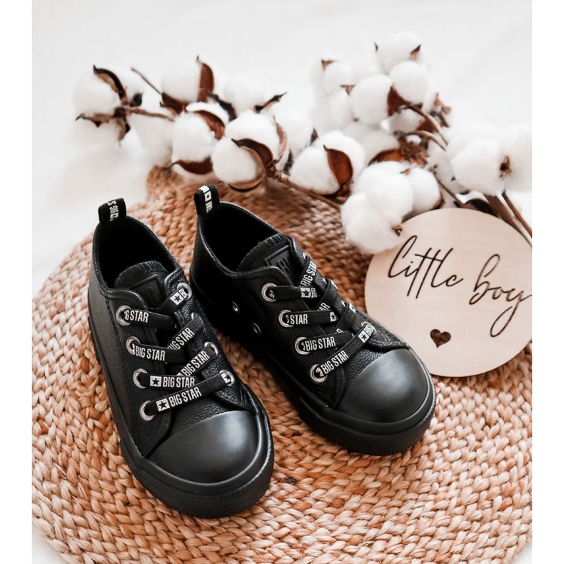 Kinder Ledersneaker Big Star KK374061 Schwarz 2