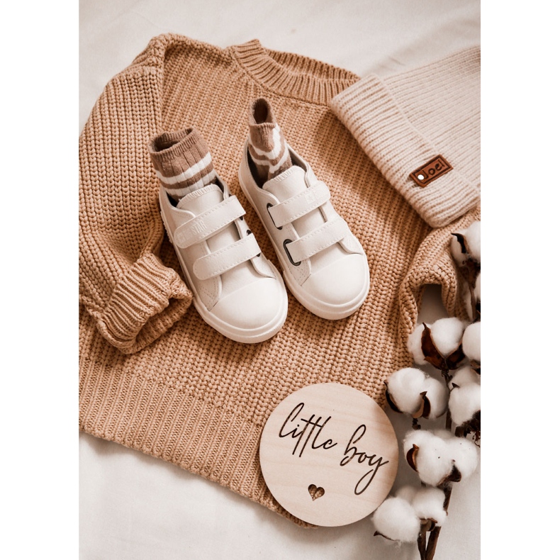 Kinder-Leder-Turnschuhe mit Klettverschluss Big Star KK374093 Weiß 1