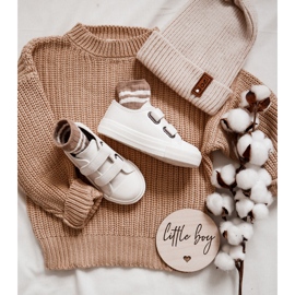 Kinder-Leder-Turnschuhe mit Klettverschluss Big Star KK374093 Weiß 2