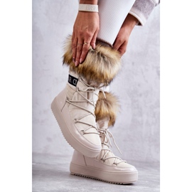 FM1 Schneestiefel zum Schnüren für Damen Beige Santero 2