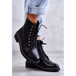 PG1 Damenstiefel mit Nieten Schwarz Rostill 2