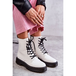 Weiße warme Schlangenleder-Stiefel für Damen Salma 2