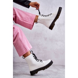 Weiße warme Schlangenleder-Stiefel für Damen Salma 1