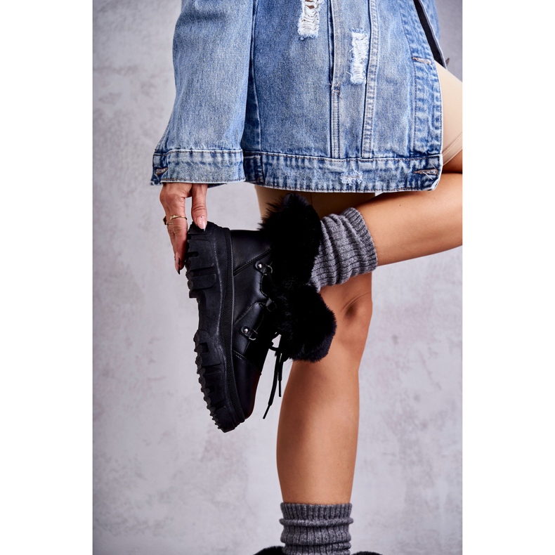 Schwarz Charles schwarze warme Stiefel 2