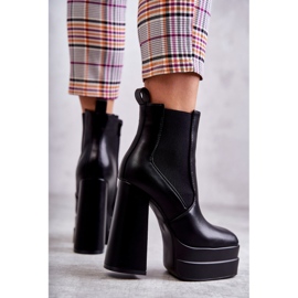 Eco-Leder-Stiefel für Damen mit massivem Absatz Black Jones schwarz 2