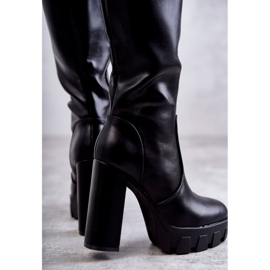 WS1 Modische Eco-Lederstiefel auf der schwarzen Isabell-Plattform 2