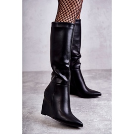 Kunstlederstiefel für Damen Schwarz Arlene 1