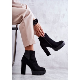 PG1 Damen Wildleder High Heel Stiefel Schwarz Maricruz 1