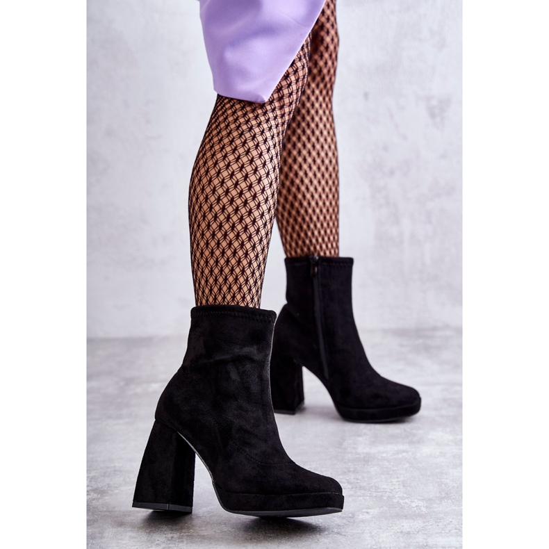 Damen-Wildlederstiefel auf Ferse Schwarz Ramira 2