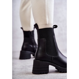 Schwarze warme Damenstiefel auf High Heel Abella 2